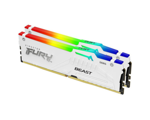 Модуль пам'яті для комп'ютера DDR5 32GB (2x16GB) 6800 MHz Beast White RGB EXPO Kingston Fury (ex.HyperX) (KF568C34BWEAK2-32)