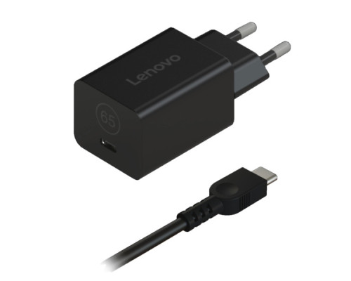 Блок живлення до ноутбуку Lenovo 65W GaN Nano Adapter USB Type-C (40AWGN65EU)