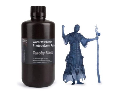 Фотополімерна смола ELEGOO Resin, Water Washable, 1кг, black smoky (50.103.0026) Фотополімерна смола ELEGOO Resin, Water Washable, 1кг, black smoky (50.103.0026)