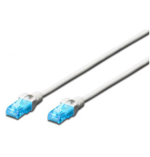 Патч-корд 1м, UTP, cat.5e, AWG 26/7, CCA, PVC, white Digitus (DK-1512-010/WH)