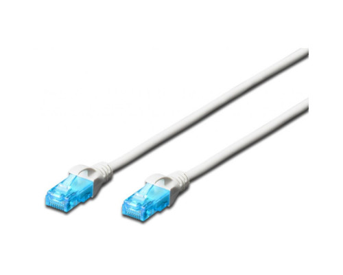 Патч-корд 1м, UTP, cat.5e, AWG 26/7, CCA, PVC, white Digitus (DK-1512-010/WH)
