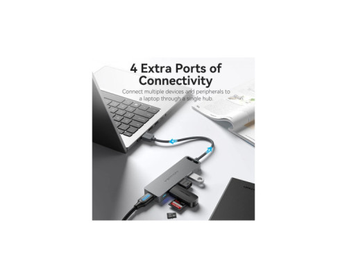 Концентратор VENTION USB 3.0 to 4xUSB 3.0 black (CHLBB-SCB)