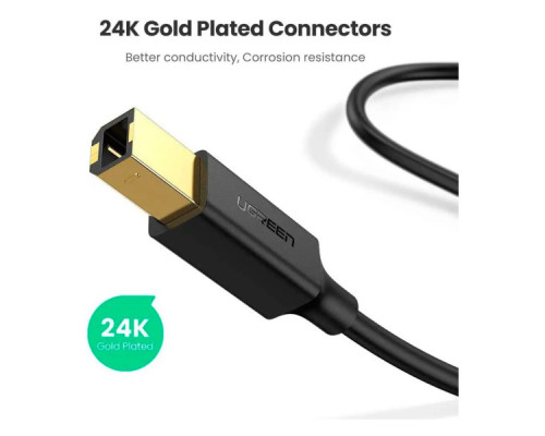 Кабель для принтера USB 2.0 AM/BM 5.0m US135 black Ugreen (10352)