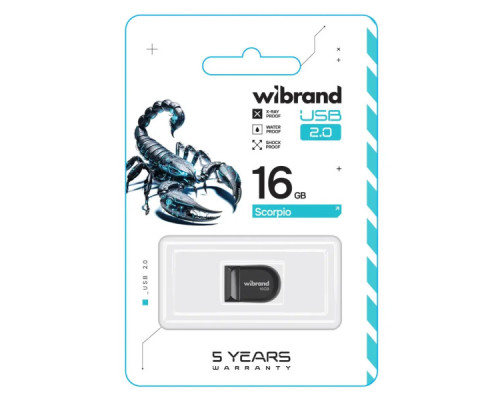 USB флеш накопичувач Wibrand 8GB Scorpio Black USB 2.0 (WI2.0/SC16M3B)