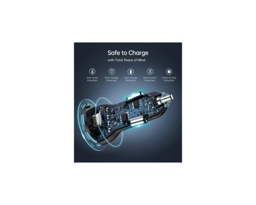 Зарядний пристрій Choetech car 2хUSB-C 40W PD black (TC0008-BK) Зарядний пристрій Choetech car 2хUSB-C 40W PD black (TC0008-BK)