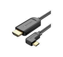 Кабель мультимедійний USB-C 3.1 to HDMI 1.5m 90° 4K 60 Гц PVC Black Vention (CGVBG)
