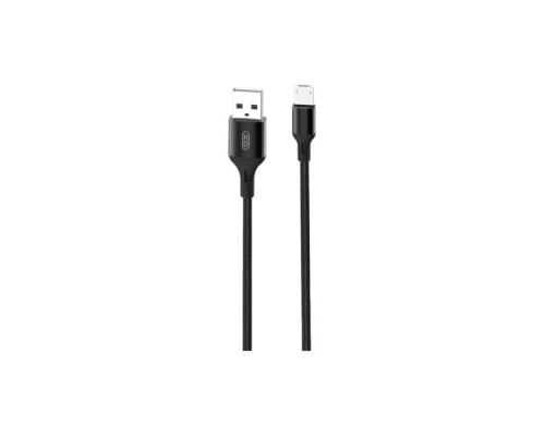 Дата кабель USB 2.0 AM to Micro 5P 1.0m braided NB143 black XO (6920680870660)