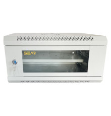 Шафа настінна GEAR 4U 19" 600x450x280 мм, + полка 19", grey (GWMSN-4U-600-450G)