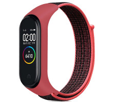 Ремінець до фітнес браслета BeCover Nylon Style для Xiaomi Mi Smart Band 5/6 Black-Red (705416)