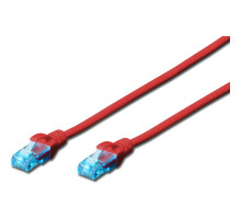 Патч-корд 5м, UTP, cat.5e, AWG 26/7, CCA, PVC, red Digitus (DK-1512-050/R)
