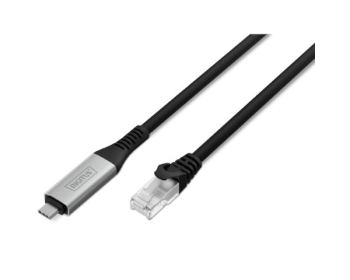 Дата кабель USB-C to RJ45 Ethernet 2.0m CAT6A S/FTP 1Gbps LSZH Digitus (AK-300601-020-S)