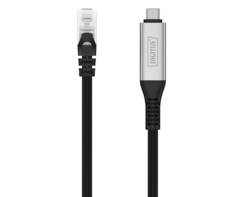 Дата кабель USB-C to RJ45 Ethernet 2.0m CAT6A S/FTP 1Gbps LSZH Digitus (AK-300601-020-S)