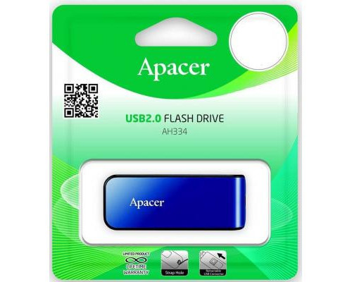 USB флеш накопичувач Apacer 16GB AH334 blue USB 2.0 (AP16GAH334U-1)