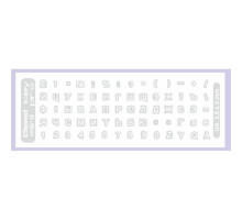 Наклейка на клавіатуру BestKey mini Pro 3,5х3мм, прозора основа, 70, білий (BKmPRO/WhiTr/050)