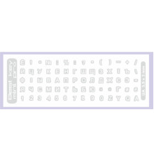 Наклейка на клавіатуру BestKey mini Pro 3,5х3мм, прозора основа, 70, білий (BKmPRO/WhiTr/050)