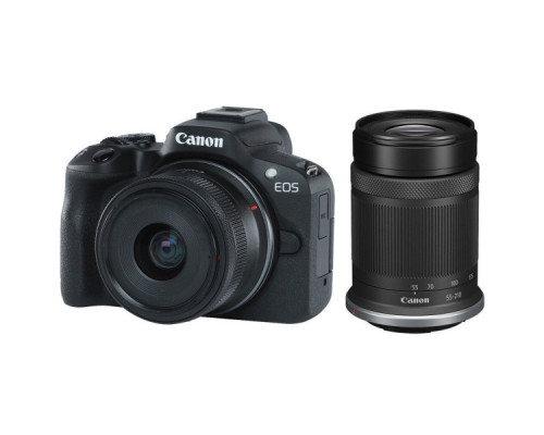 Цифровий фотоапарат Canon EOS R50 RF-S 18-45 IS STM + RF-S 55-210 IS STM Black (5811C034)