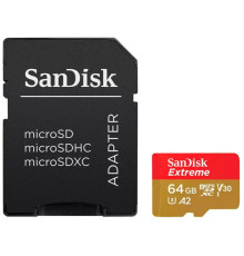 Карта пам'яті SanDisk 64GB microSD class 10 UHS-I Extreme For Action Cams and Dro (SDSQXAH-064G-GN6AA)