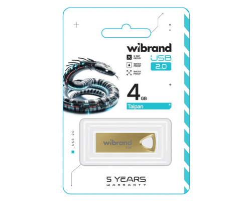 USB флеш накопичувач Wibrand 4GB Taipan Gold USB 2.0 (WI2.0/TA4U2G)