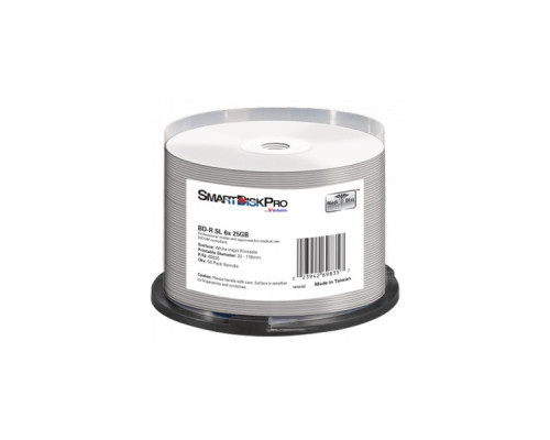 Диск BD SmartDisk PRO BD-R 25GB 6X White InkJet Printable WRAP(22-118 мм) 50шт (69835)