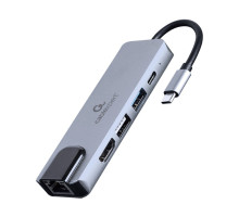 Концентратор Cablexpert USB-C 5-in-1 (hub/HDMI/PD/LAN) (A-CM-COMBO5-04) Концентратор Cablexpert USB-C 5-in-1 (hub/HDMI/PD/LAN) (A-CM-COMBO5-04)