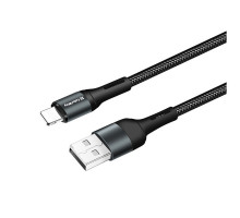 Дата кабель USB 2.0 AM to Lightning 1.0m nylon black ColorWay (CW-CBUL045-BK)