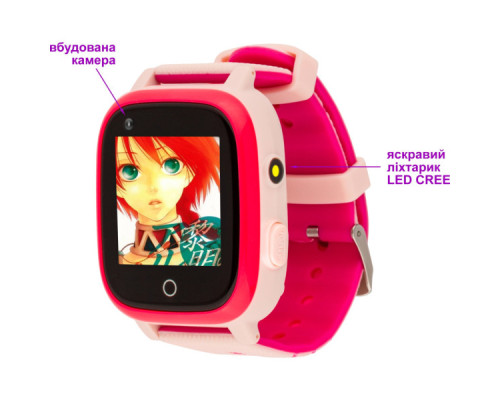 Смарт-годинник Amigo GO005 4G WIFI Kids waterproof Thermometer Pink (747018)