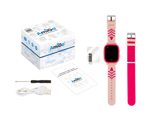 Смарт-годинник Amigo GO005 4G WIFI Kids waterproof Thermometer Pink (747018)