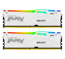 Модуль пам'яті для комп'ютера DDR5 32GB (2x16GB) 5600 MHz FURY Beast White RGB Kingston Fury (ex.HyperX) (KF556C40BWAK2-32)