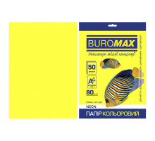 Папір Buromax А4, 80g, NEON yellow, 50sh (BM.2721550-08)