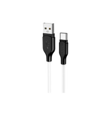 Дата кабель USB 2.0 AM to USB-C 1.0m 3A silicone BX42 white BOROFONE (6931474736772)