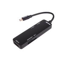 Концентратор Maxxter USB-C to 1xUSB 3.0 + 2xUSB 2.0 + SD/TF (HU3C-3PTF-01)