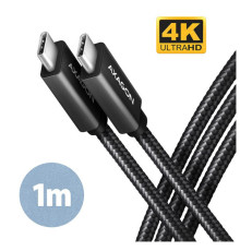 Дата кабель USB-C to USB-C 1.0m USB 3.2 Gen 2 PD 100W 5A 4K black AXAGON (BUCM32-CM10AB)