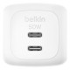 Зарядний пристрій Belkin 2xUSB-C PD50W GaN PPS white (WCH019KQWH)