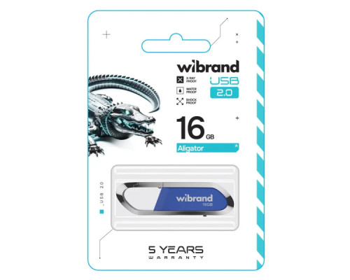 USB флеш накопичувач Wibrand 16GB Aligator Blue USB 2.0 (WI2.0/AL16U7U)