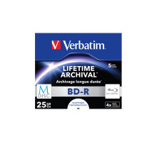 Диск BD Verbatim 25Gb 4x Jewel Case 5шт M-Disc Archival Media (43823)
