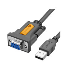 Кабель для передачі даних USB to COM F 1.5m DB9 RS-232 CR104 black Ugreen (20201)