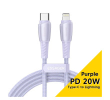 Дата кабель USB-C to Lightning 1.0m 3A purple Essager (EXCTL-CH05)