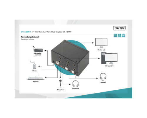 Комутатор KVM Digitus DS-12860