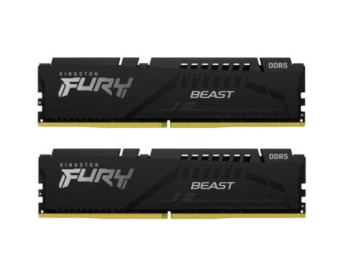 Модуль пам'яті для комп'ютера DDR5 16GB (2x8GB) 5200 MHz Beast Black Kingston Fury (ex.HyperX) (KF552C36BBEK2-16)