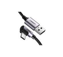 Дата кабель USB 2.0 AM to USB-C 3.0m 3A US284 90° corner black Ugreen (70255)
