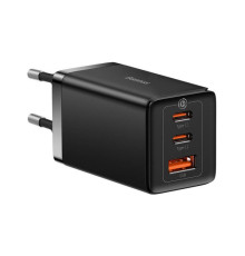 Зарядний пристрій Baseus 2xUSB-C 65W + 1xUSB GaN + cable USB-C to USB-C 100W 1.0m black (CCGP120201)
