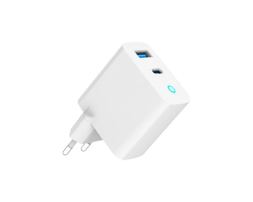 Зарядний пристрій Gembird 1хUSB-A (QC3.0 18W) + 1xType-C (PD 65W) white (TA-UC-PDQC65L-W-01) Зарядний пристрій Gembird 1хUSB-A (QC3.0 18W) + 1xType-C (PD 65W) white (TA-UC-PDQC65L-W-01)