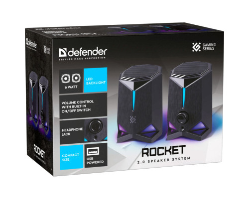 Акустична система Defender Rocket 6Вт USB Black (65094)
