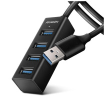 Концентратор AXAGON USB 3.1 to 4xUSB 3.0 1.2m black (HUE-M1AL)