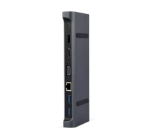 Концентратор Cablexpert USB-C 9-in-1 (USB-hub + HDMI/VGA/PD/CR/LAN/3.5mm) (A-CM-COMBO9-02)