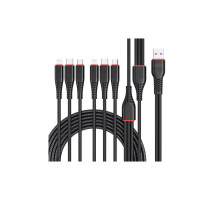 Дата кабель USB 2.0 AM to 2xLightning + 2xMicro 5P + 2xUSB-C 1.2m black XO (XO-NB196-6in1)