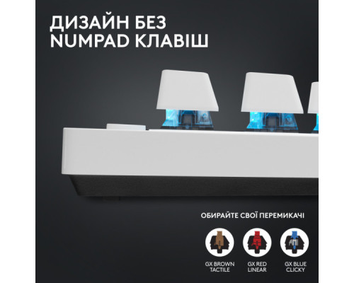 Клавіатура Logitech G PRO X TKL Lightspeed Tactile USB UA White (920-012148)