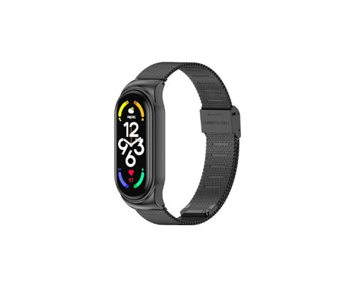 Ремінець до фітнес браслета BeCover Metal для Xiaomi Mi Smart Band 7 Black (707493)