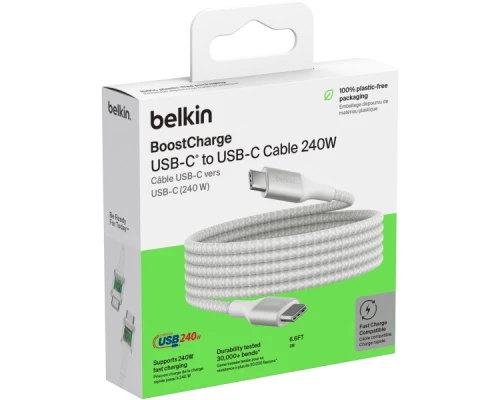 Дата кабель USB-C to USB-C 1.0m 240W white Belkin (CAB015BT1MWH) Дата кабель USB-C to USB-C 1.0m 240W white Belkin (CAB015BT1MWH)