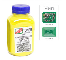 Тонер OKI C3400/3300, 110г Yellow+chip AHK (1502697)
